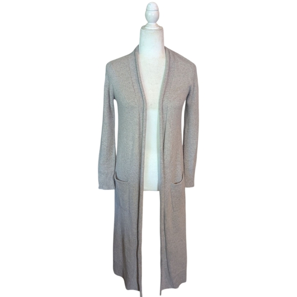 The Cashmere Project Neutral Oatmeal Soft Cashmere Sweater Duster Cardigan Sz XS - Picture 2 of 11